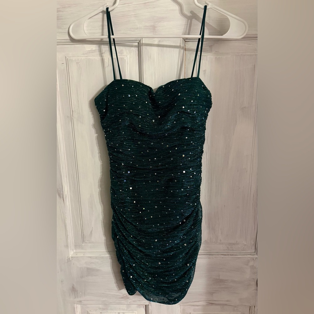 Windsor Dark Green Sequin Mini Dress